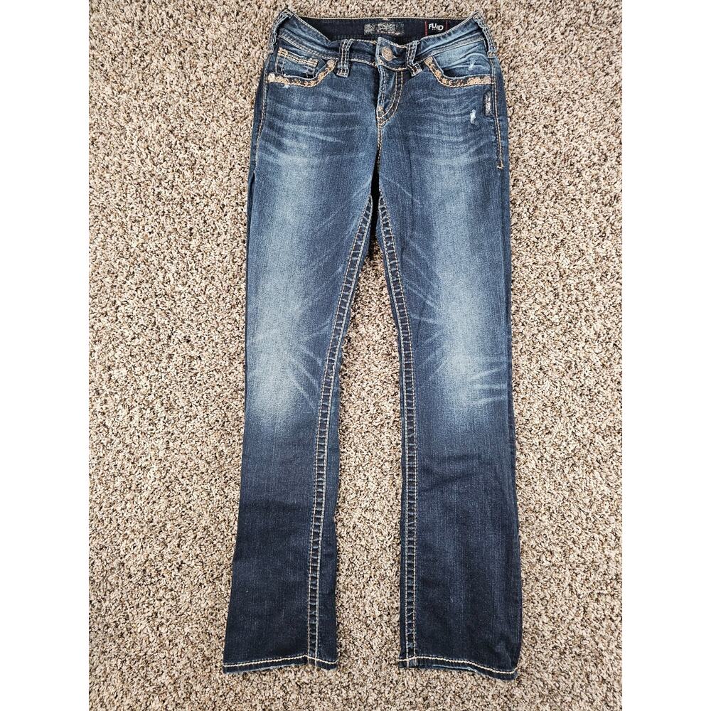 Silver Jeans womens Sz 26x31 Suki Fit Mid Slim Boot Cut Blue Jeans